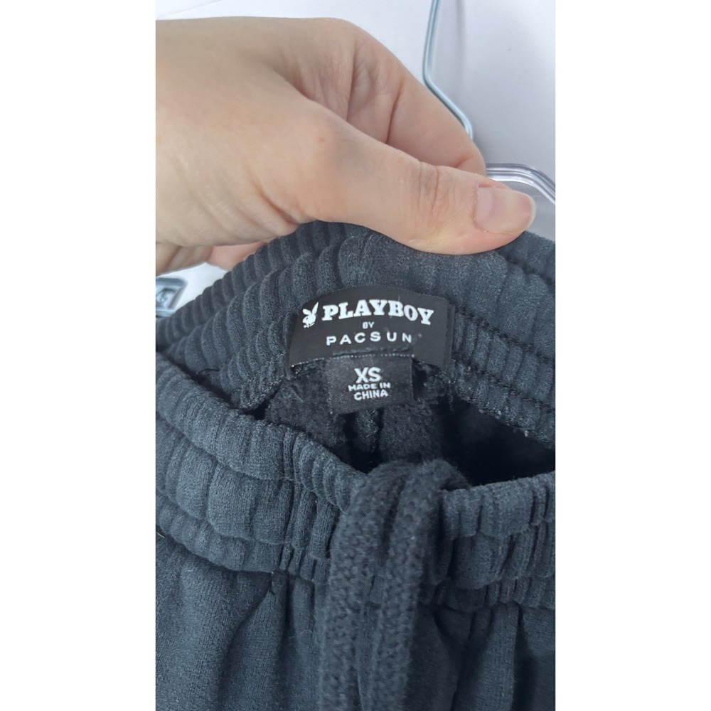 Playboy by PacSun‎ Black Joggers Sweatpants Women's XS Drawstring Logo - Picture 4 of 4